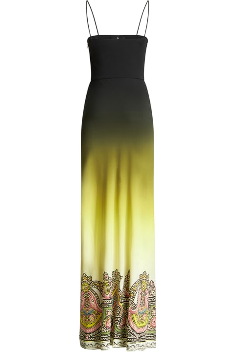 Fashion for Women Etro Yellow Long Dress With Shade And Paisley Motif