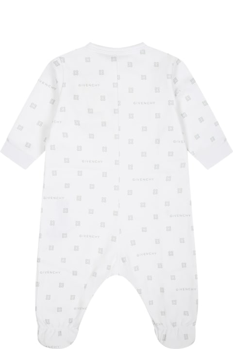 ベビーガールズ ボディスーツ＆セットアップ Givenchy White Onesie For Babies With Logo