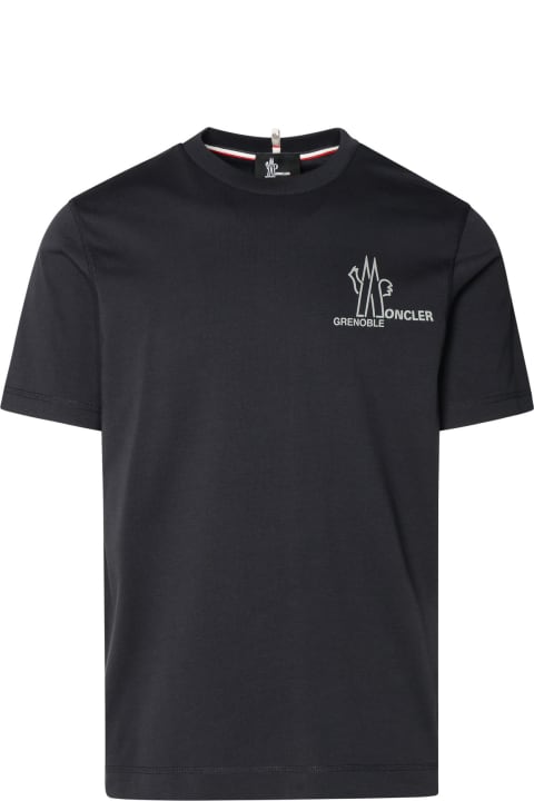 Moncler Grenoble Topwear for Men Moncler Grenoble Navy Cotton T-shirt
