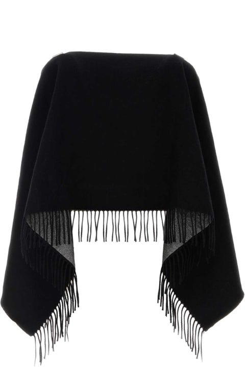 Coats & Jackets for Women Valentino Garavani Black Wool Blend Poncho