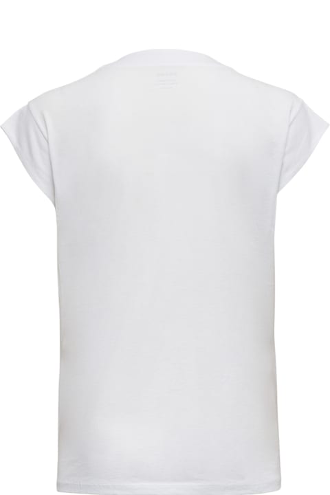 Frame Topwear for Women Frame White Cotton V-neck T-shirt