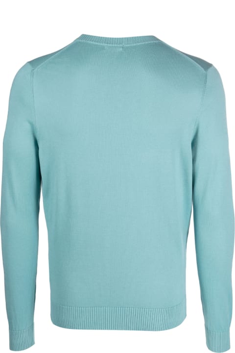 Malo for Men Malo Light Blue Crew-neck Sweater In Cotton