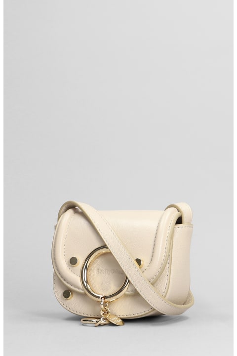 See by Chloé for Women See by Chloé Mara Small Shoulder Bag In Beige Leather