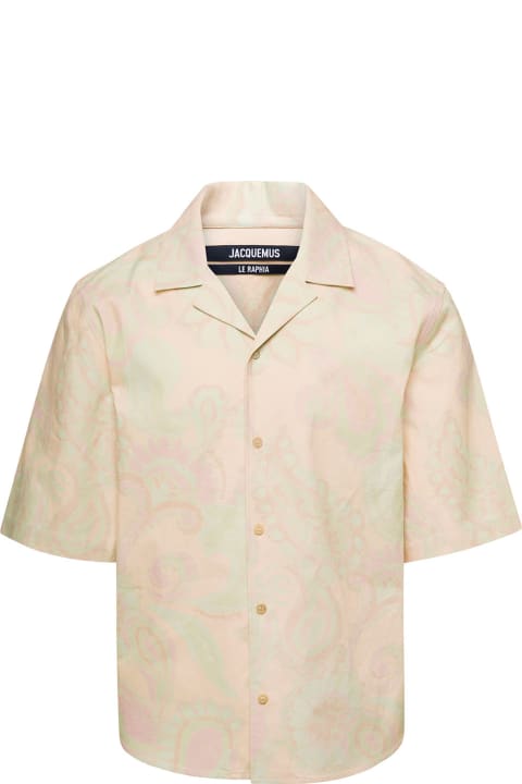'le Chemise Aouro' Multicolor Short-sleeve Shirt With All-over Print In Cotton Man