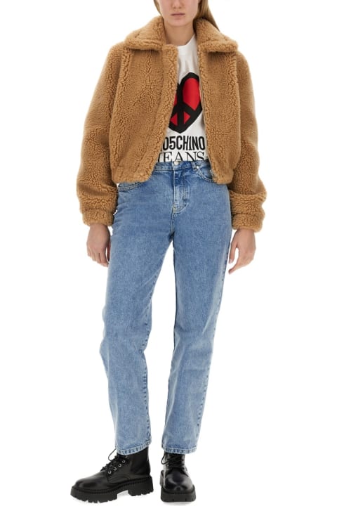 أدوات منزلية M05CH1N0 Jeans Furry Effect Jacket