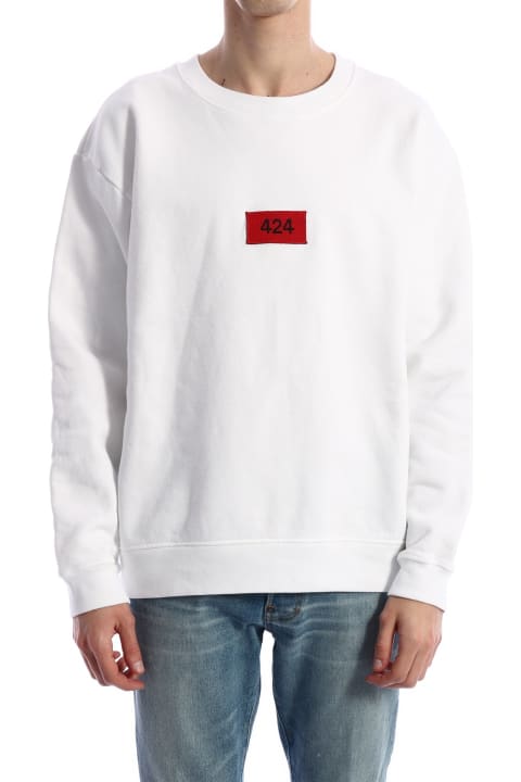 FourTwoFour on Fairfax Fleeces & Tracksuits for Men FourTwoFour on Fairfax Sweatshirt Logo White