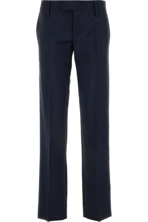 Pants & Shorts for Women Miu Miu Dark Blue Mohair Blend Pant