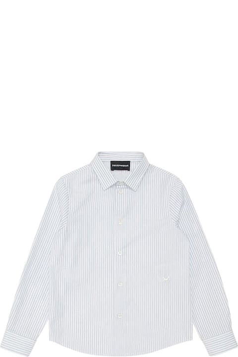 Emporio Armani Shirts for Boys Emporio Armani Logo Embroidered Striped Shirt