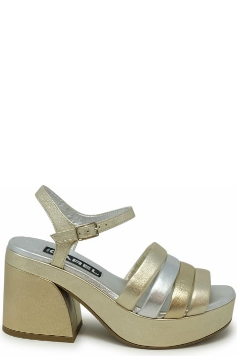 Carel Sandals for Women Carel Carel Paris Silver And Gold Leather Platform Pumps