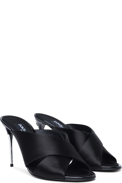 Dolce & Gabbana for Women Dolce & Gabbana Black Leather Sandals