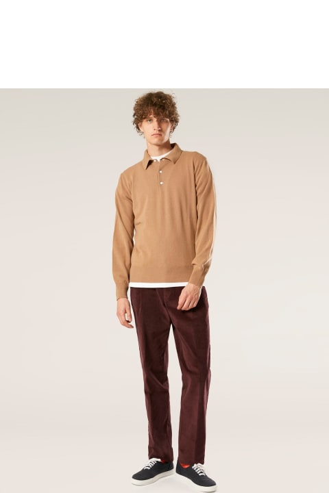 Homeware doppiaa Aantioco Burgundy Pleated Stretch Cotton-corduroy Trousers