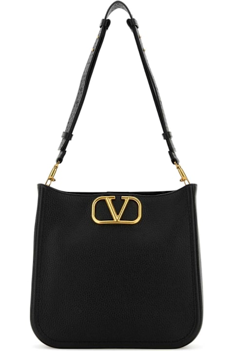 Valentino Garavani Bags for Women Valentino Garavani Black Leather Vlogo Crossbody Bag