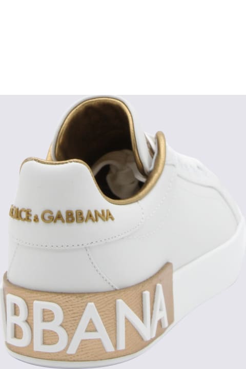 Dolce & Gabbana White Leather Portofino Sneakers