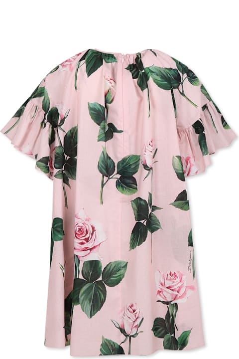 Homeware Dolce 
Gabbana Pink Dress For Girl With Logo