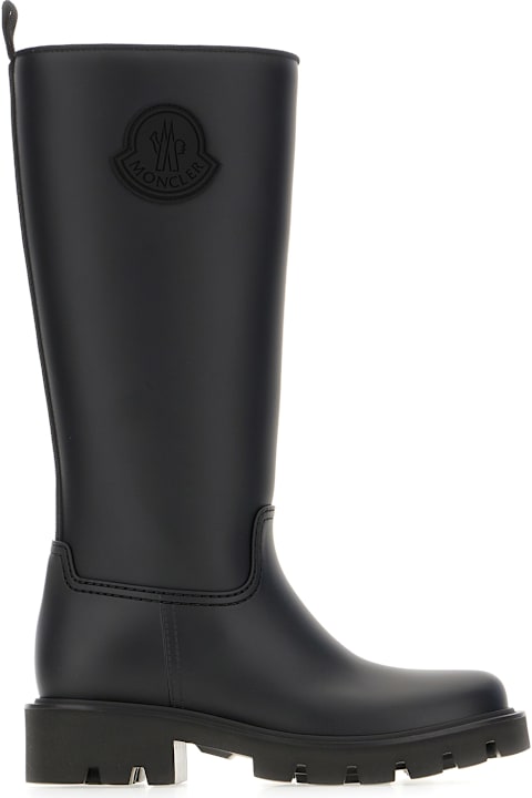 Moncler Boots for Women Moncler Black Rubber Kickstream Boots
