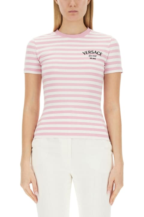Topwear for Women Versace Nautical Stripe T-shirt