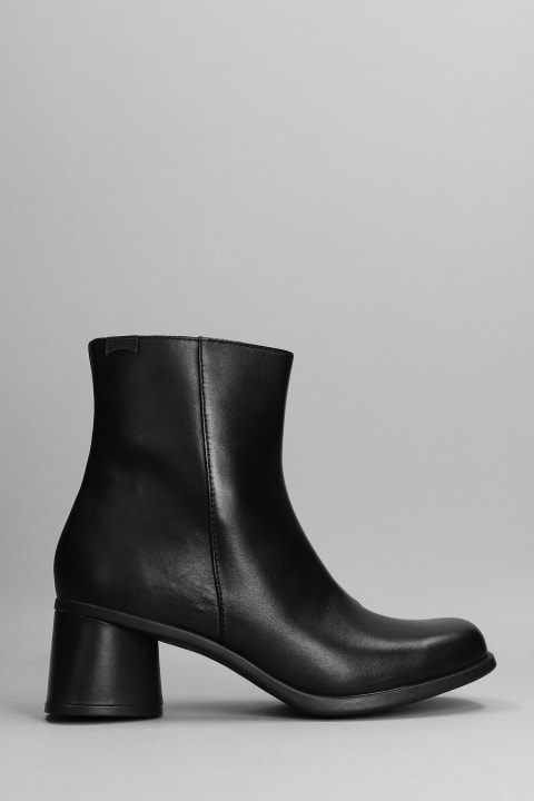 Kiara High Heels Ankle Boots In Black Leather
