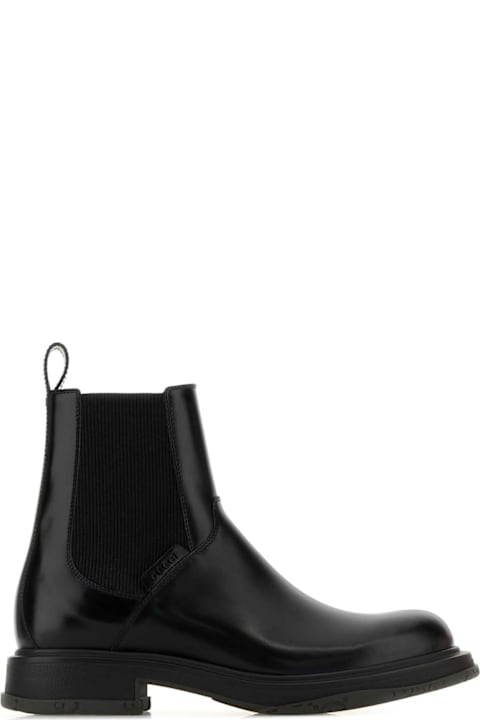 Gucci Black Leather Ankle Boots