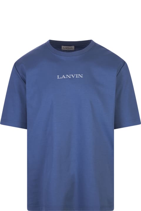 メンズ トップス Lanvin Cornflower Embroidered Straight Fit T-shirt