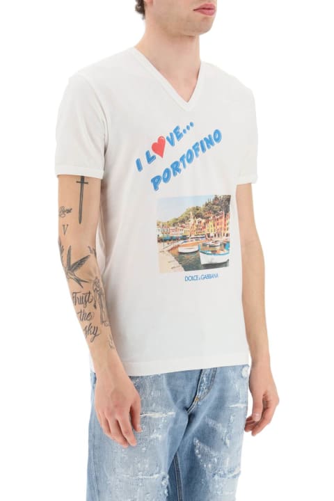 Topwear for Men Dolce & Gabbana Portofino Print Re-edition T-shirt