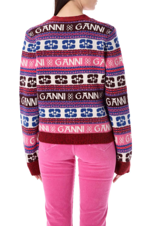 Ganni for Women Ganni Allover Logo Cardigan