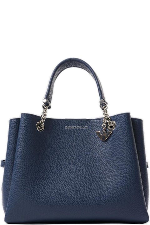 Emporio Armani Totes for Women Emporio Armani Palmellato Eagle Charm Leather-effect Handbag