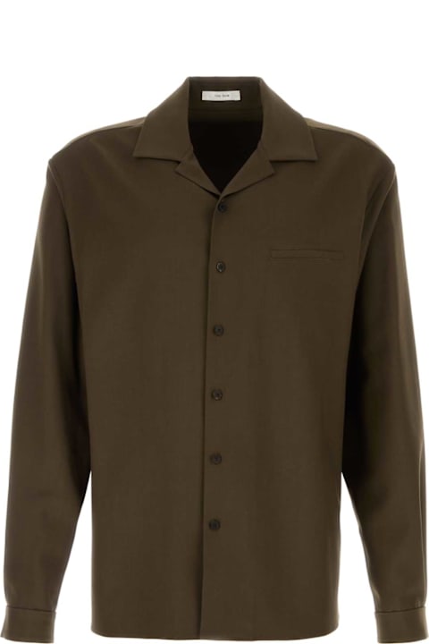 The Row Kids The Row Khaki Wool Kanta Shirt