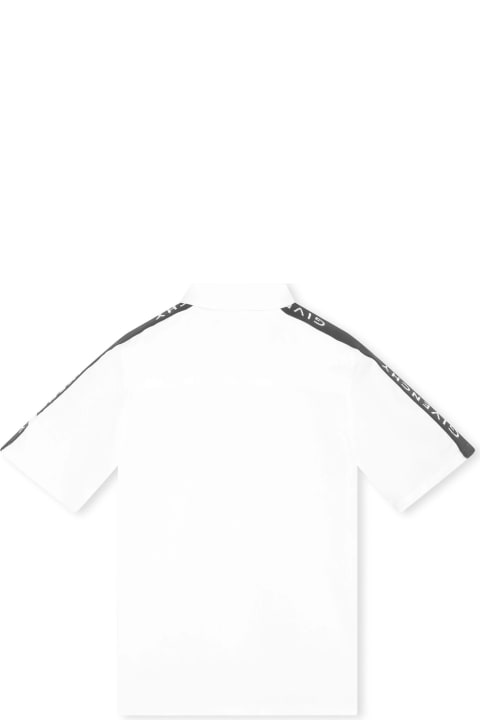 ボーイズ Givenchyのシャツ Givenchy White Shirt With Zip And Logo Bands