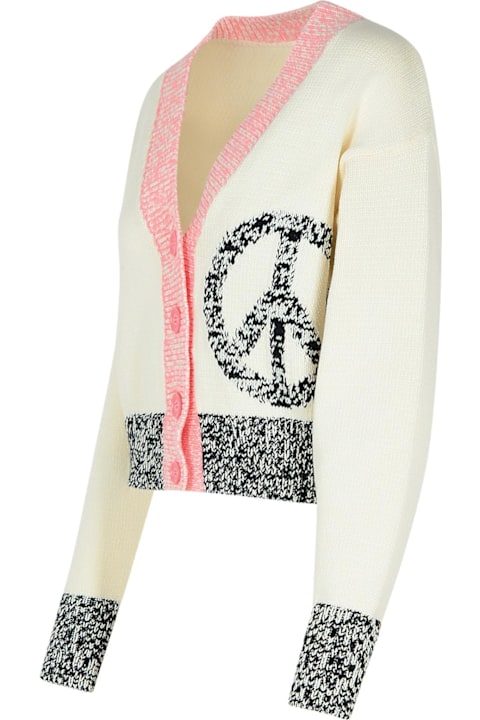 Homeware M05CH1N0 Jeans White Cotton Blend Cardigan