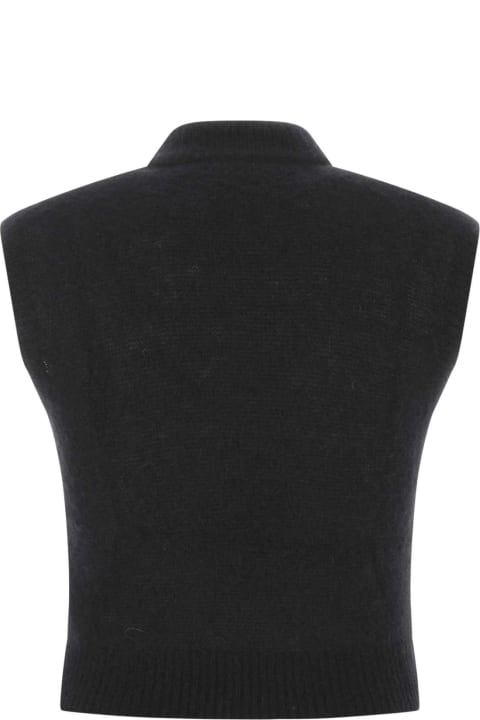 Alessandra Rich Coats & Jackets for Women Alessandra Rich Black Stretch Mohair Blend Vest