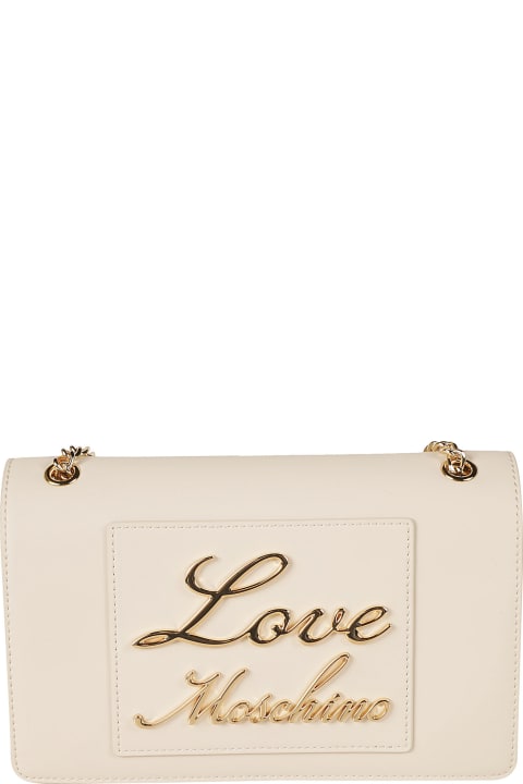 ウィメンズ Love Moschinoのショルダーバッグ Love Moschino Logo Plaque Embossed Chain Shoulder Bag