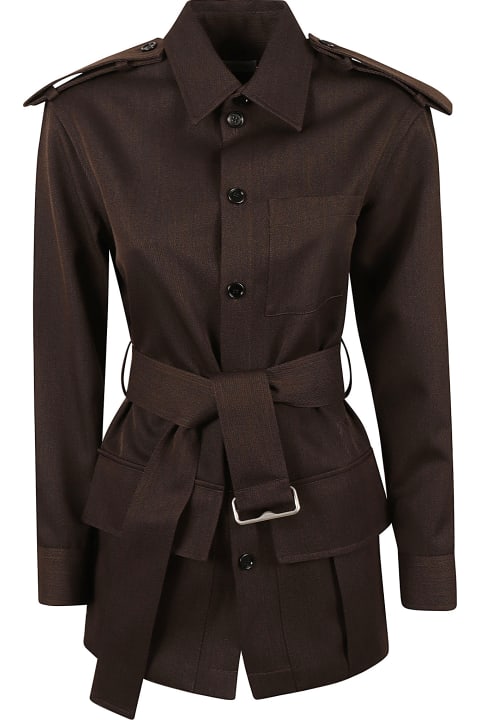 أدوات منزلية Burberry Belted Buttoned Jacket