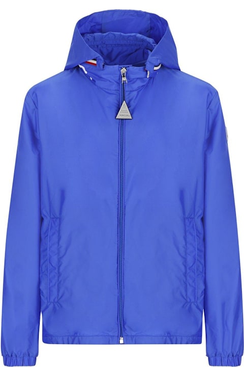 ガールズ トップス Moncler Logo Patch Zipped Hooded Jacket