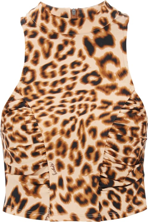 Rotate by Birger Christensen Topwear for Women Rotate by Birger Christensen Leopard Print Jersey Crop Top
