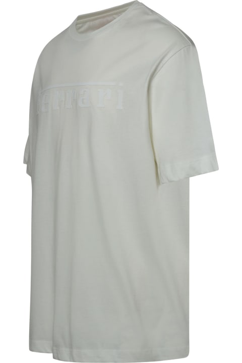 Ferrari Clothing for Men Ferrari White Cotton T-shirt