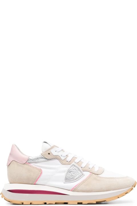 Philippe Model Shoes for Women Philippe Model Tropez Haute Low Sneakers - White And Pink