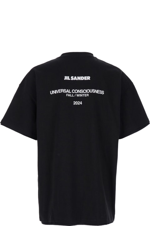 Jil Sander Topwear for Men Jil Sander Black Double-layers T-shirt In Cotton Man