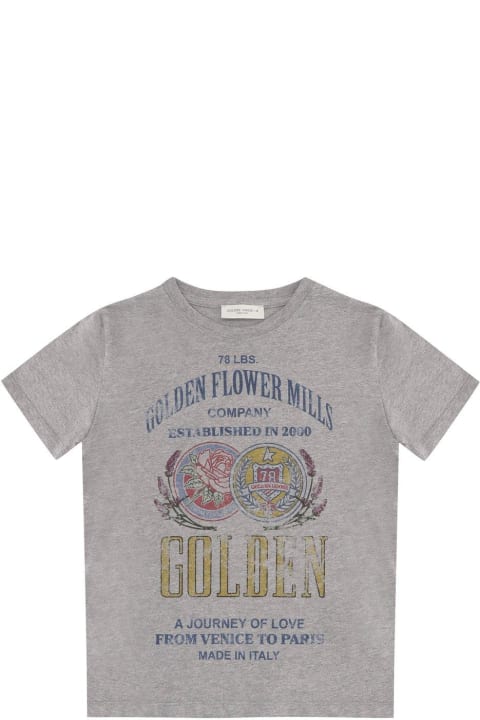 Golden Goose Kids Golden Goose Logo-printed Crewneck T-shirt