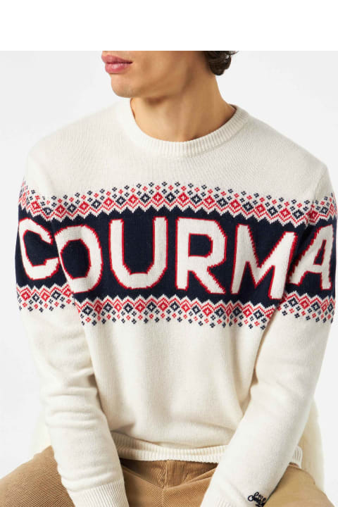 أدوات منزلية MC2 Saint Barth Crewneck Sweater Heron With Courma Jacquard