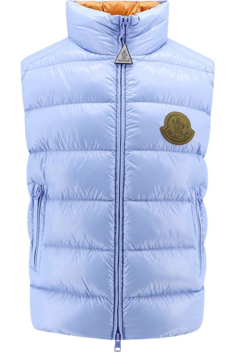 メンズ Monclerのコート＆ジャケット Moncler Logo Patch Zip-up Padded Vest100% Polyamide