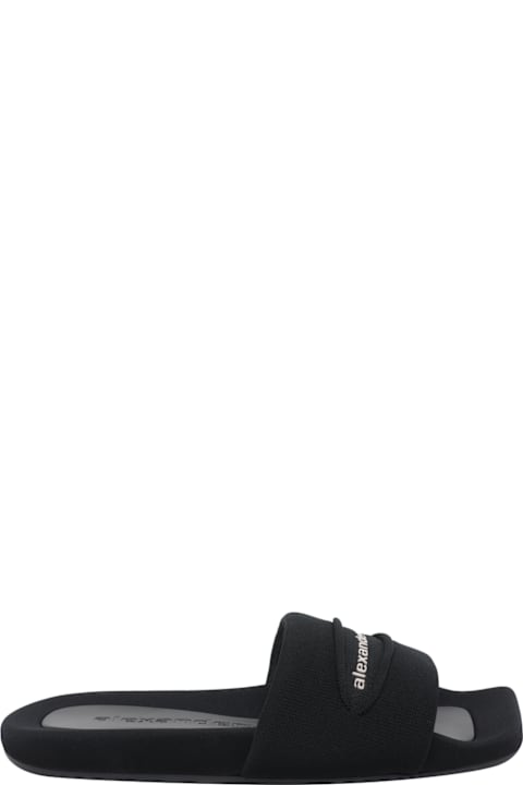 Alexander Wang Knitted Logo Slide Sandals