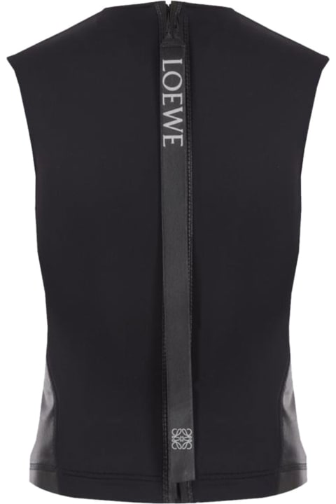 Loewe Sale for Women Loewe Stretch Leather And Technical Fabric Sleeveless Top