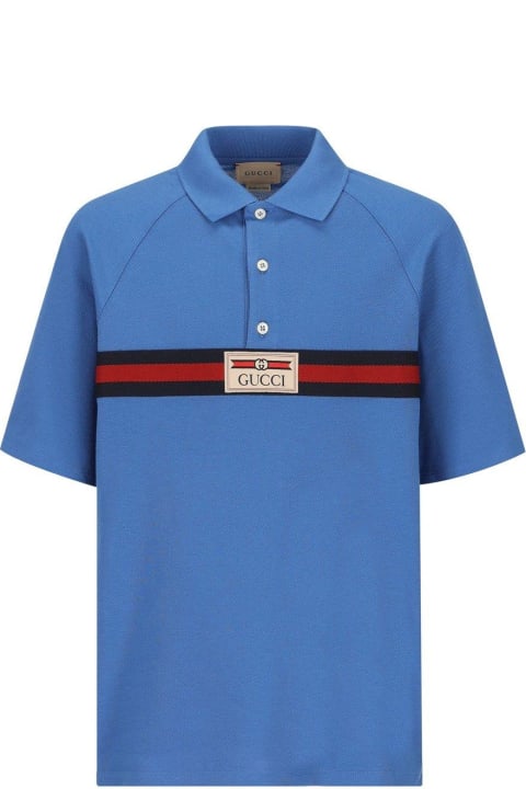 Gucci Sale for Kids Gucci Logo Patch Short-sleeved Polo Shirt