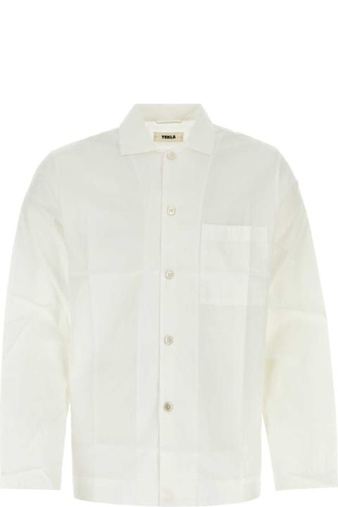 メンズ Teklaのウェア Tekla White Cotton Pyjama Shirt