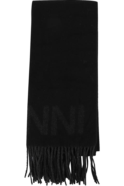 Ganni Fringed Wool Scarf | italist