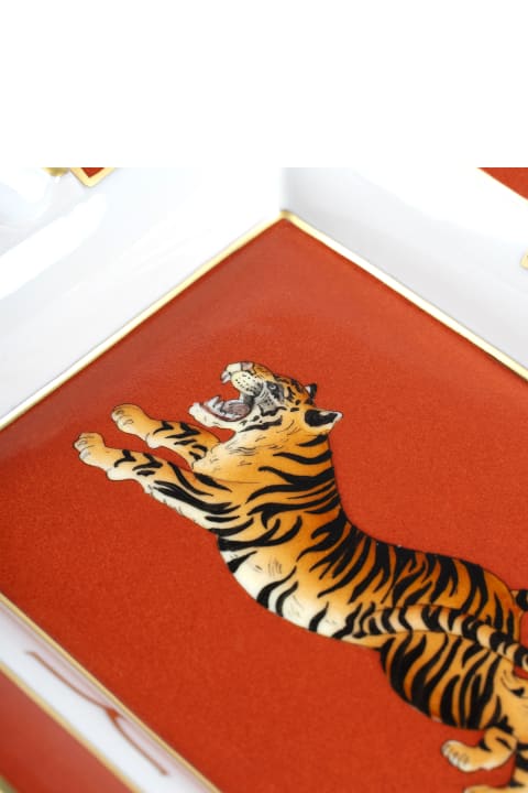Porcelain Ashtray "crouching Tiger"