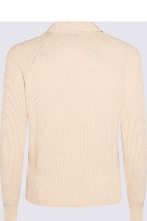 Brunello Cucinelli Sweaters for Men Brunello Cucinelli Ecru Cotton Polo Sweater