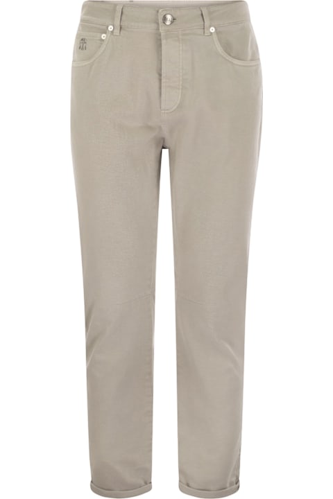 Brunello Cucinelli for Kids Brunello Cucinelli Five-pocket Leisure Fit Trousers In Comfort Denim