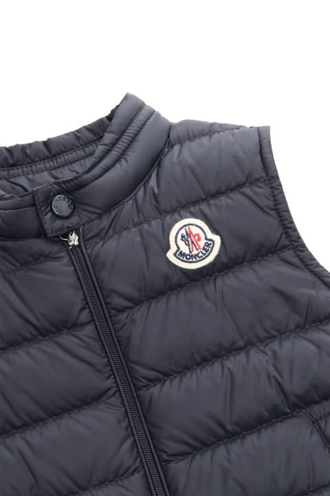 Topwear for Baby Girls Moncler Blue Amaury Vest