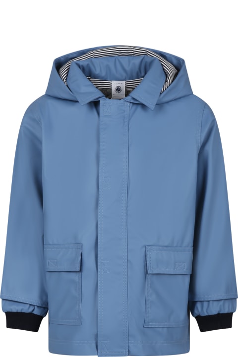 ボーイズ Petit Bateauのコート＆ジャケット Petit Bateau Light Blue Raincoat For Boy